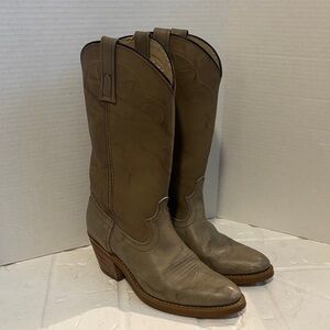 Vintage Dingo Tan Taupe Embroidered Cowboy Boots Mens 6.5/Womens 8